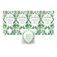 Radiance Organic Herbal Tea Box: Fennel, Aloe Vera, Peppermint, Dandelion & Nettle - Caffeine Free - Inner Glow - 4 Packs
