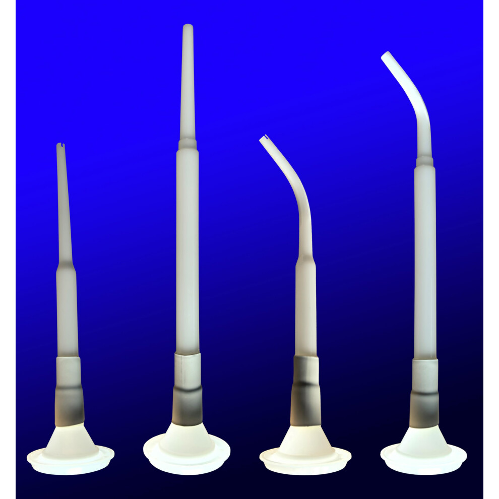 Caulking Nozzle For Sausage Caulking Gun,Long Sausage Nozzle,Reusable Caulk Nozzle Applicator,White(2Straight +2 Curved) 9313448876030