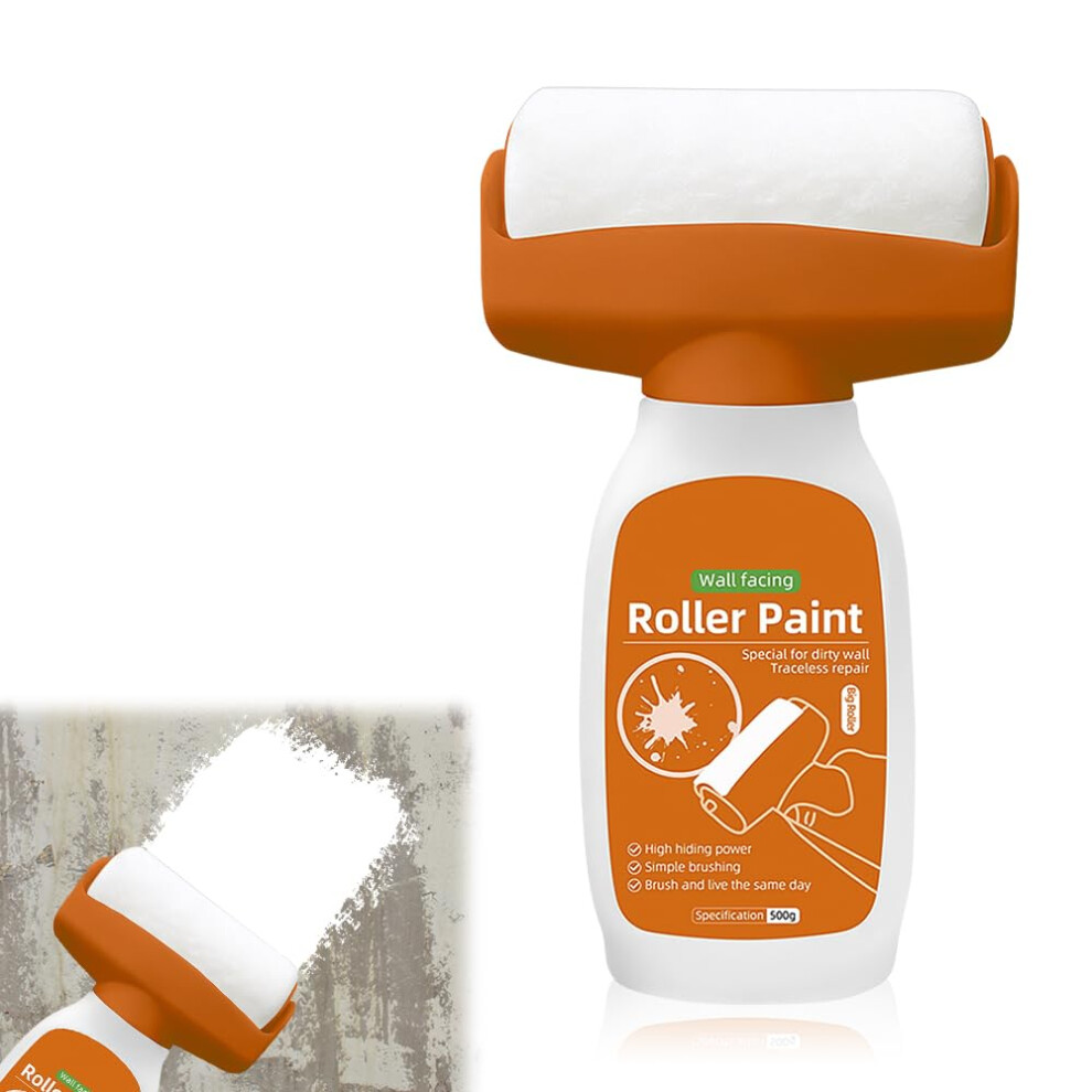 500G Wall Repair Rolling Brush, Wall Repair Roller Paint White, Portable Wall Repair Paste Roller, Fast-Drying Wall Roller Brush Set Tool For Graffiti 712679191674
