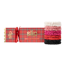 Slip Skinny Scrunchies in Holiday Cracker Verpakking: Anti-kreuk Anti-breuk Slipsilk-ontwerp beschermt kwetsbaar haar | Inclusief 10 pure zijden scru