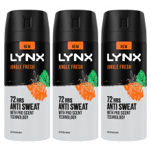 Antiperspirant Jungle Fresh 72H Long Lasting Sweat and Odour Protection Deodorant Spray for Men with Unique Scent of Palm Leaves and Amber, 150ml Pack