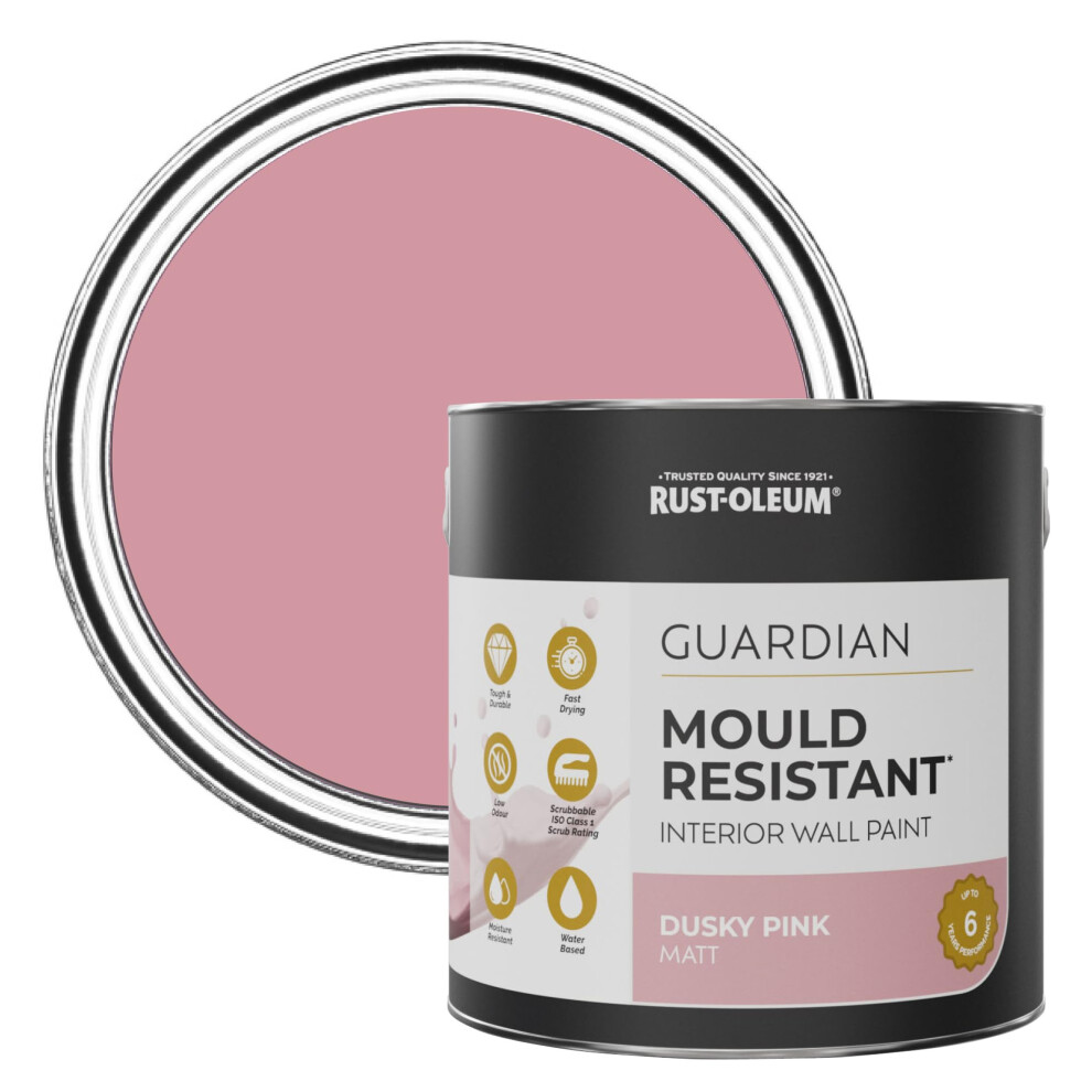 Rust-Oleum Guardian Mould Resistant Wall Paint - Dusky 2.5L Pink