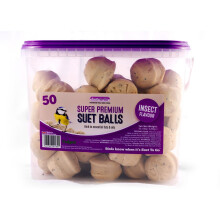 Insect Suet Balls - 50 Pack (85g per Suet Ball) - Premium Wild Bird Food Tub