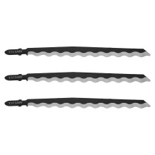 3PCS T313AW Jigsaw Blade T Shank HCS Jig Saw Blade Soft Material Jigsaw Blade for Cutting Cardboard Leather Carpet Total Length 152mm Thickness 1mm