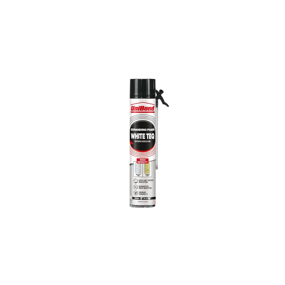 White Teq Expanding Foam, Superior Insulation, Fills and Seals, Ideal for Big Gaps and Holes, for Indoor and Outdoor Use, Thermal Insulation,