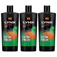 3-in-1 Shower Gel Jungle Fresh 12 Hours of Long Lasting Refreshing Fragrance Body Wash with Plant-Based Moisturisers for Men for Naturally Soft Skin,