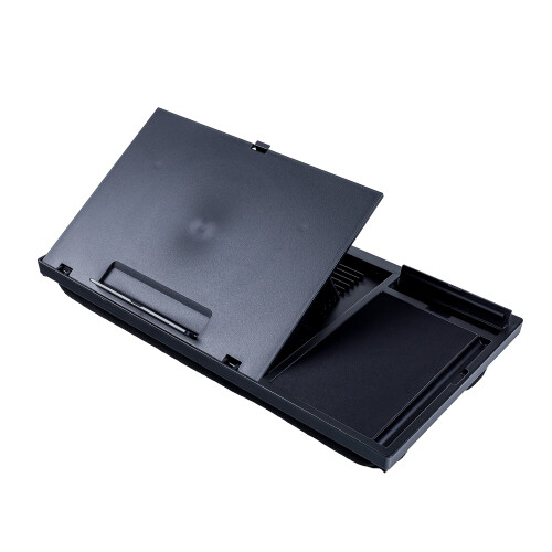 Height Adjustable Laptop Stand with Mousepad and Phone Holder Black 1