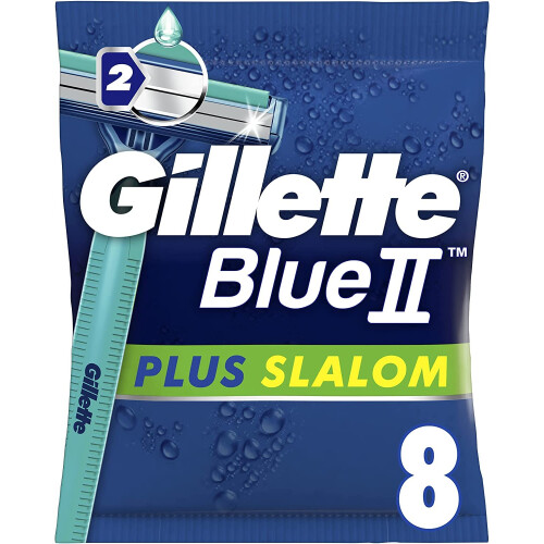Gillette BlueII Plus Slalom Men's Disposable Razors, 8 razors 1
