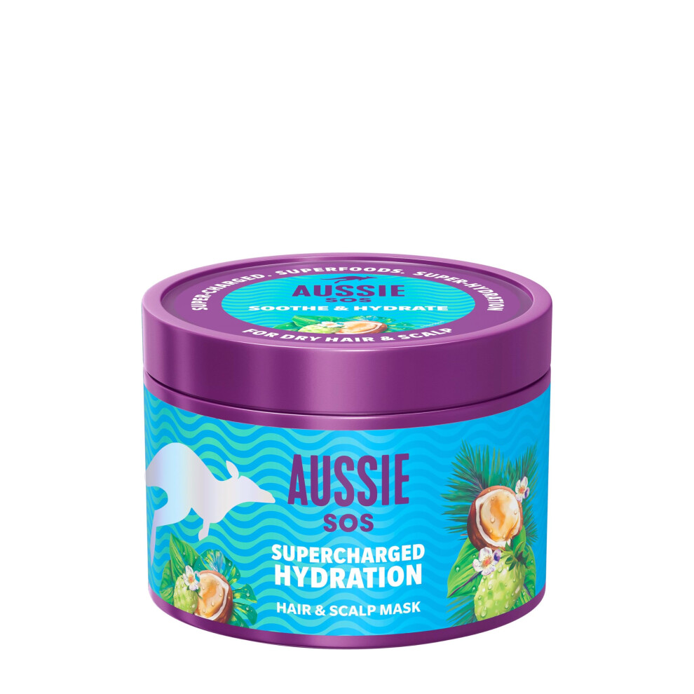 SOS Supercharged Hydration Scalp & Hair Mask, Soothe Dry Scalp and Rehydrate Extremely Dry, Thirsty Hair, 100 Hours of Hydration, Leave In Cream or