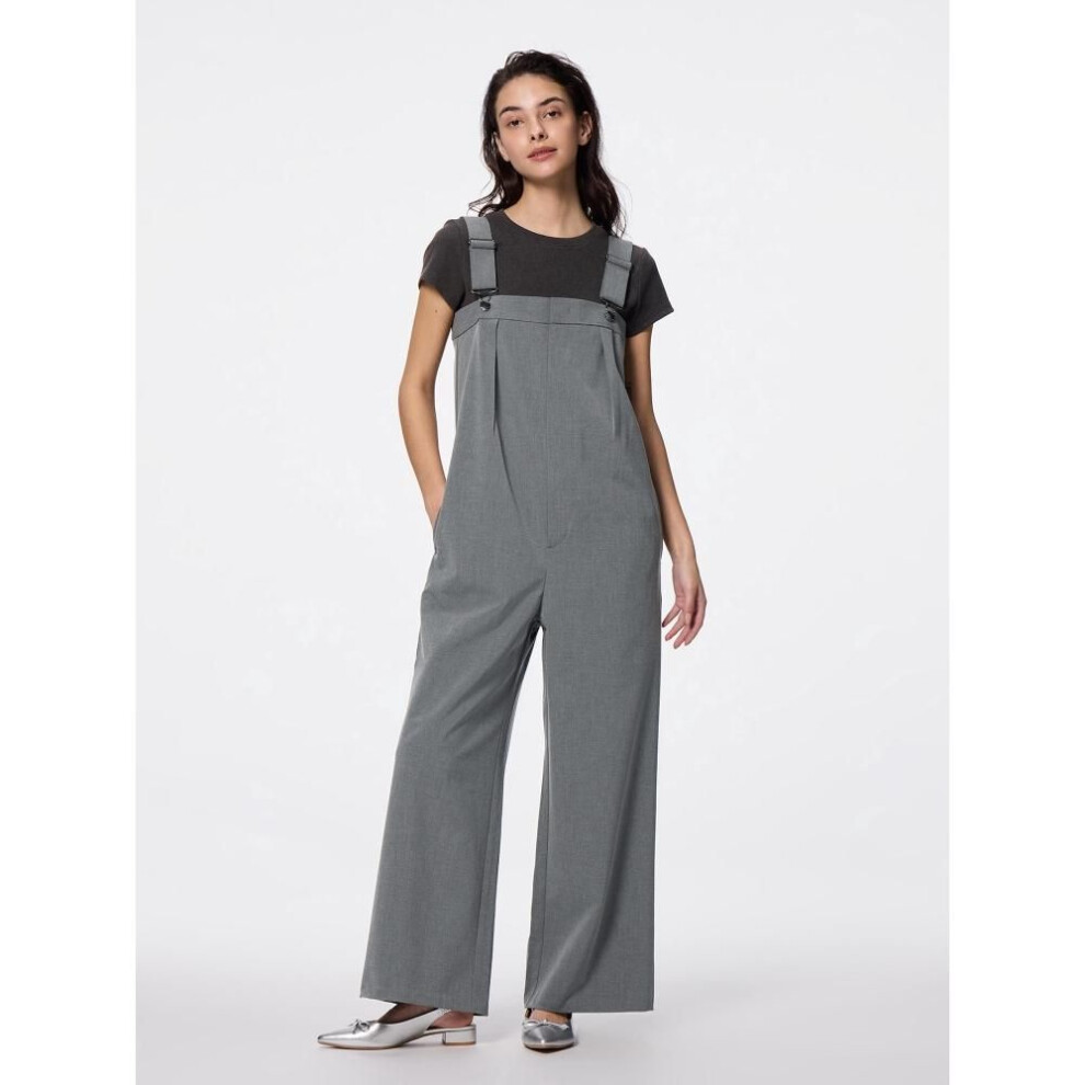 (09 BLACK/XL) Gu By Uniqlo Tuck Overalls Pants Q