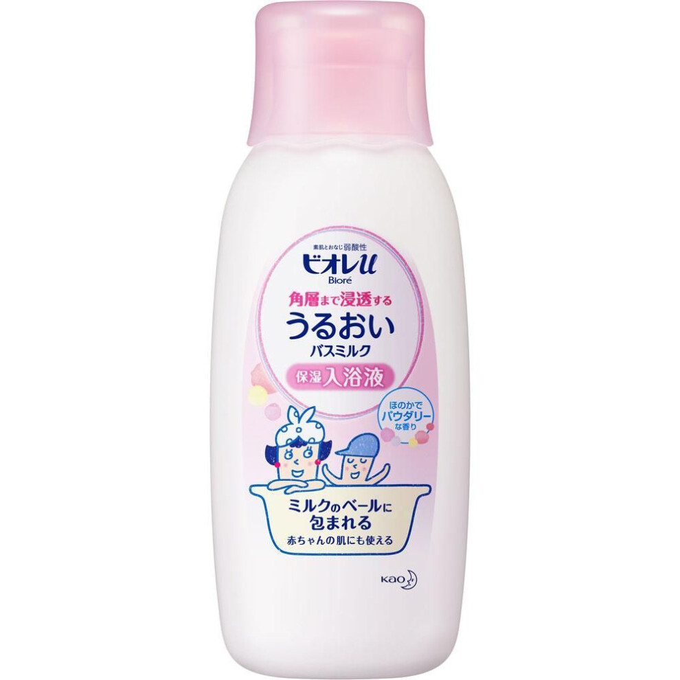 KAO Biore u Biore u Moisturizing Bath Milk Milk Powdery Fragrance for Bath Milk that Penetrates to the Inner Layer of Skin, Refill 600ml Skin Care Liq