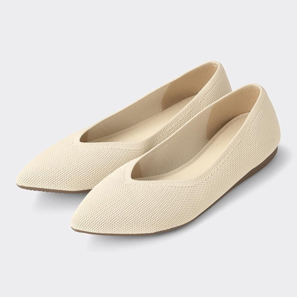 (01 OFF WHITE/240 cm) Gu By Uniqlo Washable Knit Flat Shoes