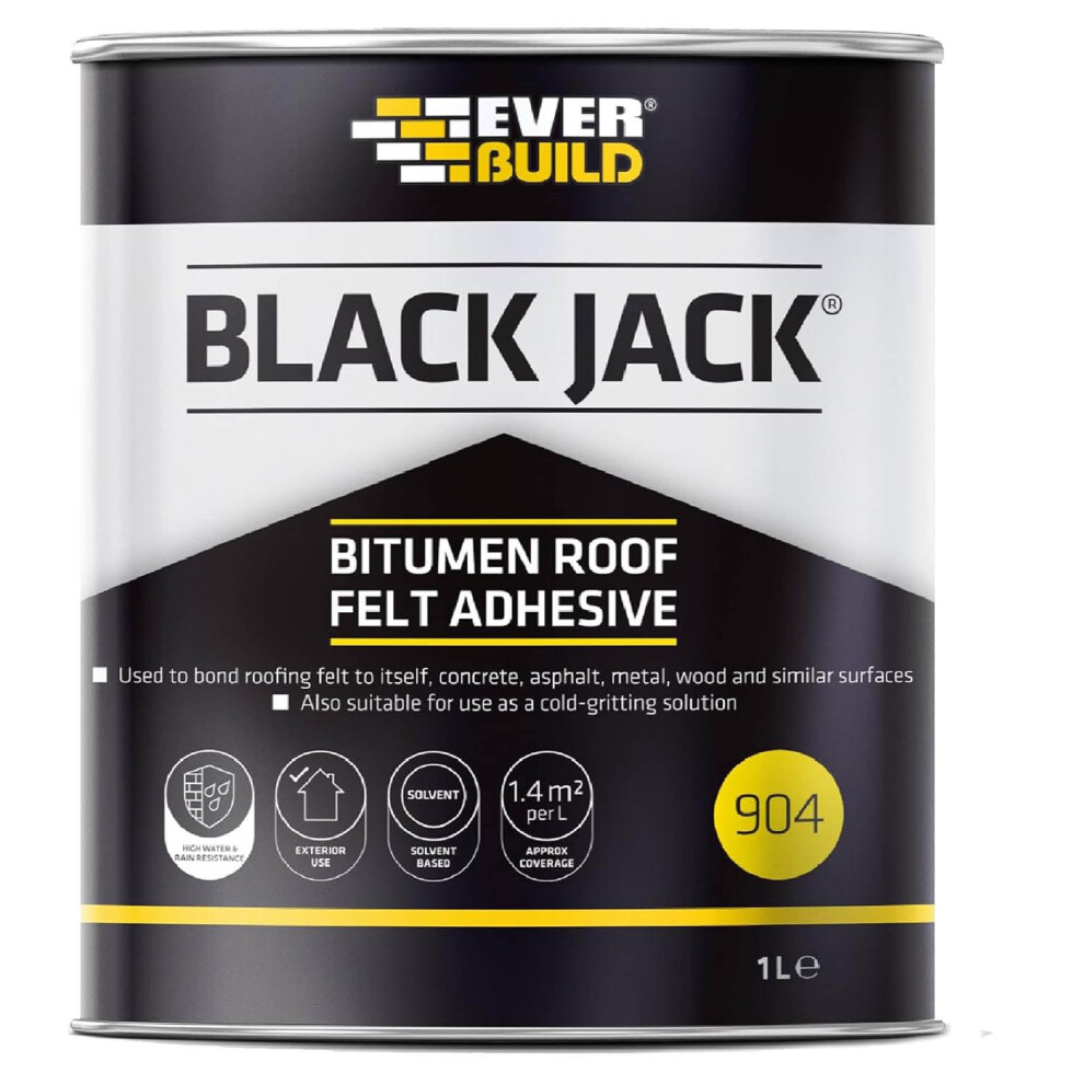 Black Jack 904 Roof Felt Adhesive – High Strength – Black – 1 Litre