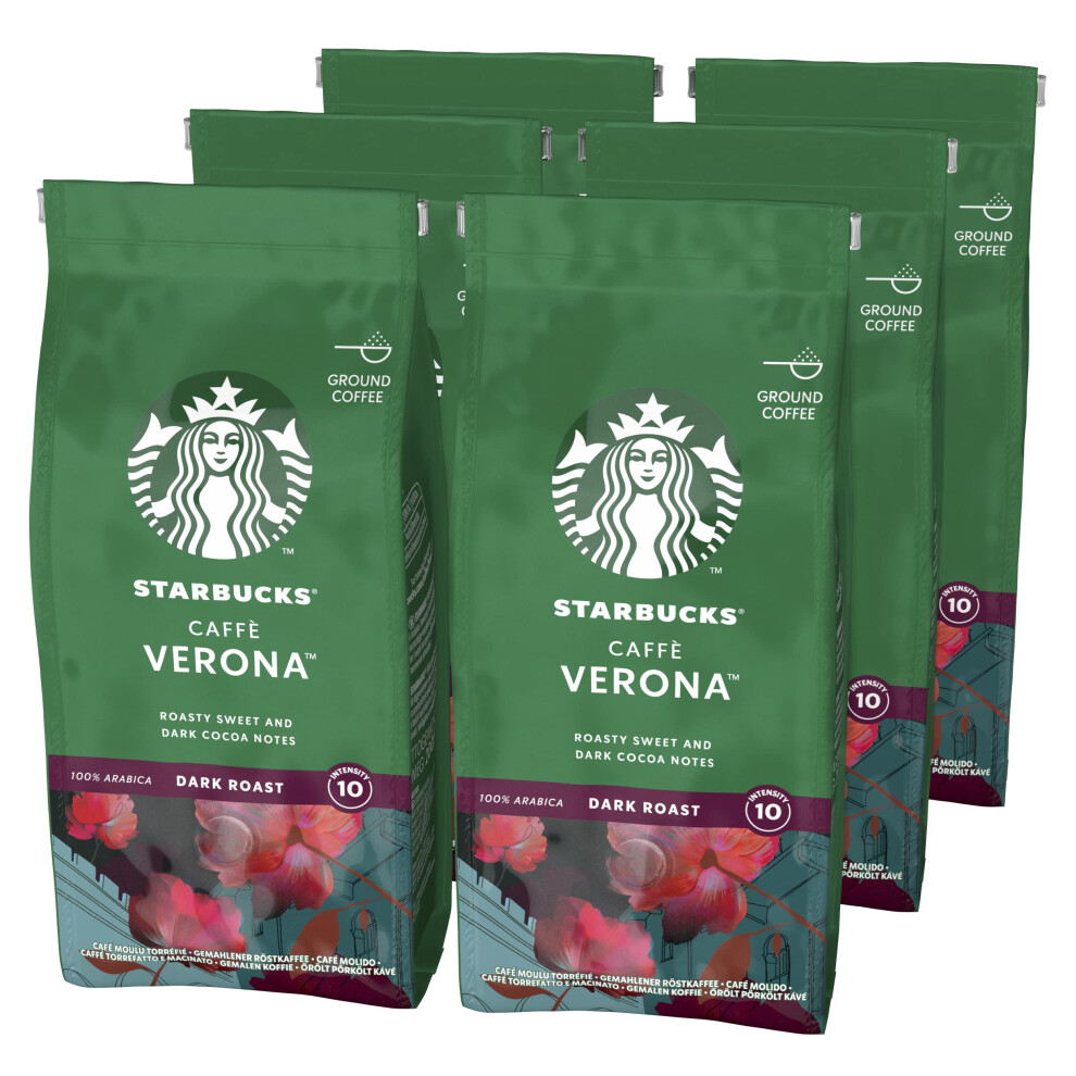 Starbucks Caffè Verona, Dark Roast, Ground Coffee 200G (Pack Of 6)