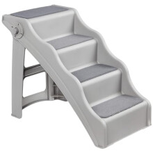 Foldable Dog Steps for Bedroom and Sofa, Grey, 60.7 x 40.9 x 50.2 cm