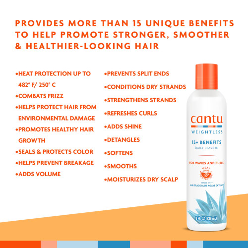 Cantu Weightless 15+ benefits daily leave-in 236ml 2