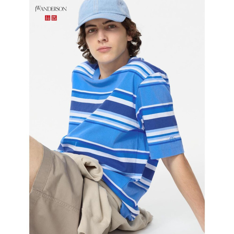 (66 BLUE/M) Uniqlo Japan STriped T shirT