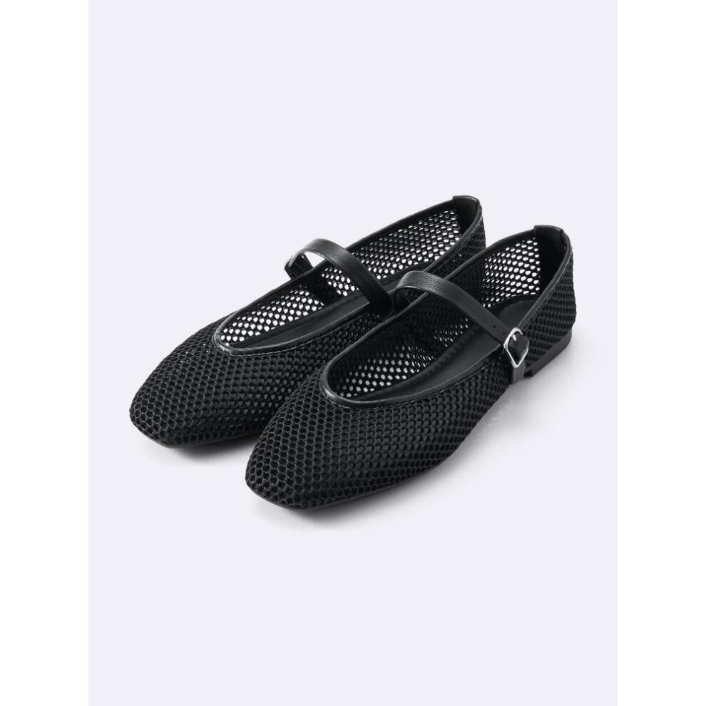 (85 SILVER/XL) Gu By Uniqlo Mesh Mary Jane Shoes