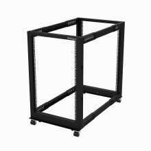 StarTech.com 18U 19" Open Frame Server Rack, 4 Post Adjustable Depth 22-40" Mobile, Free Standing Rolling Network/Comput