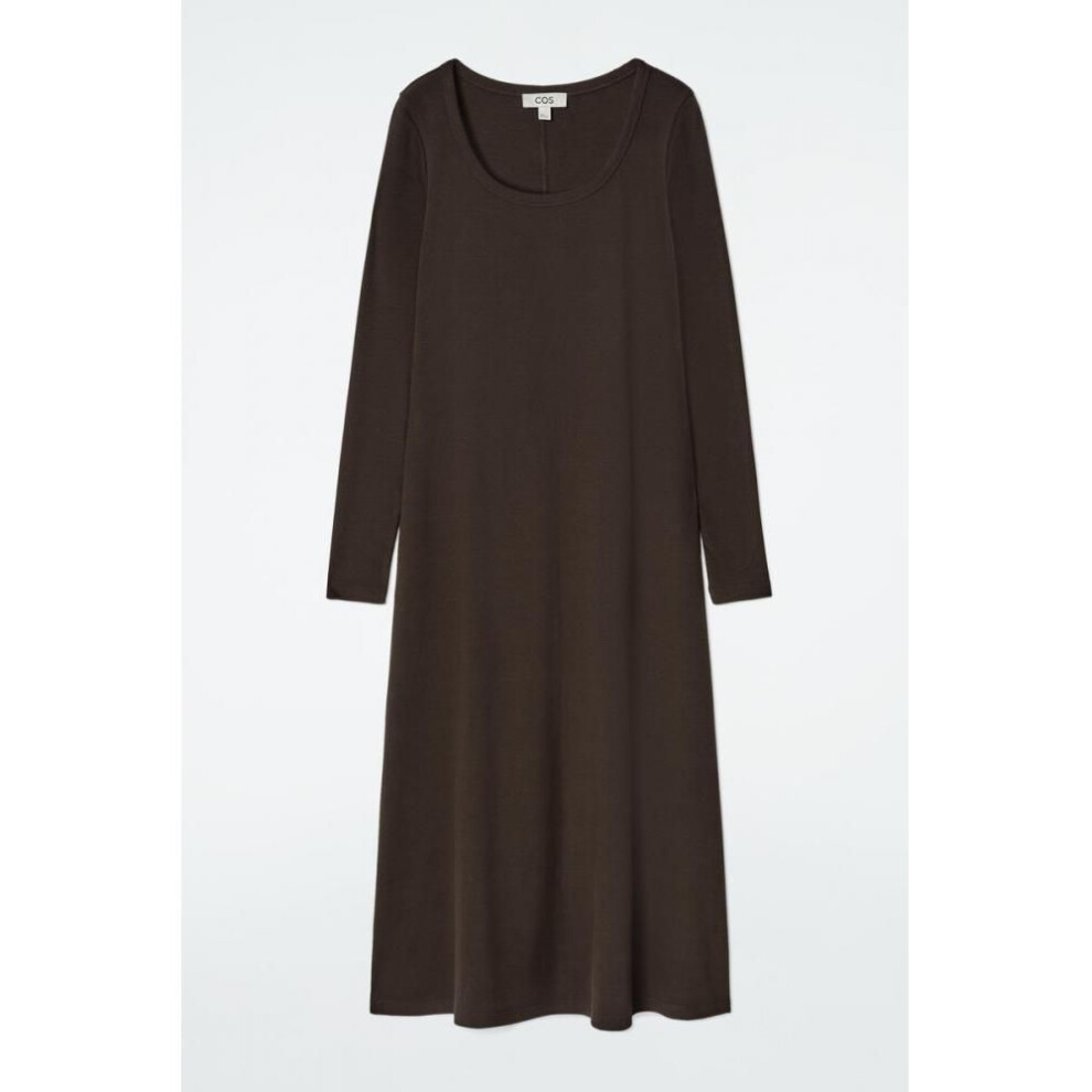 (Braun/S) Cos Japan Slim Fit Ribbed Jersey Midi Dress
