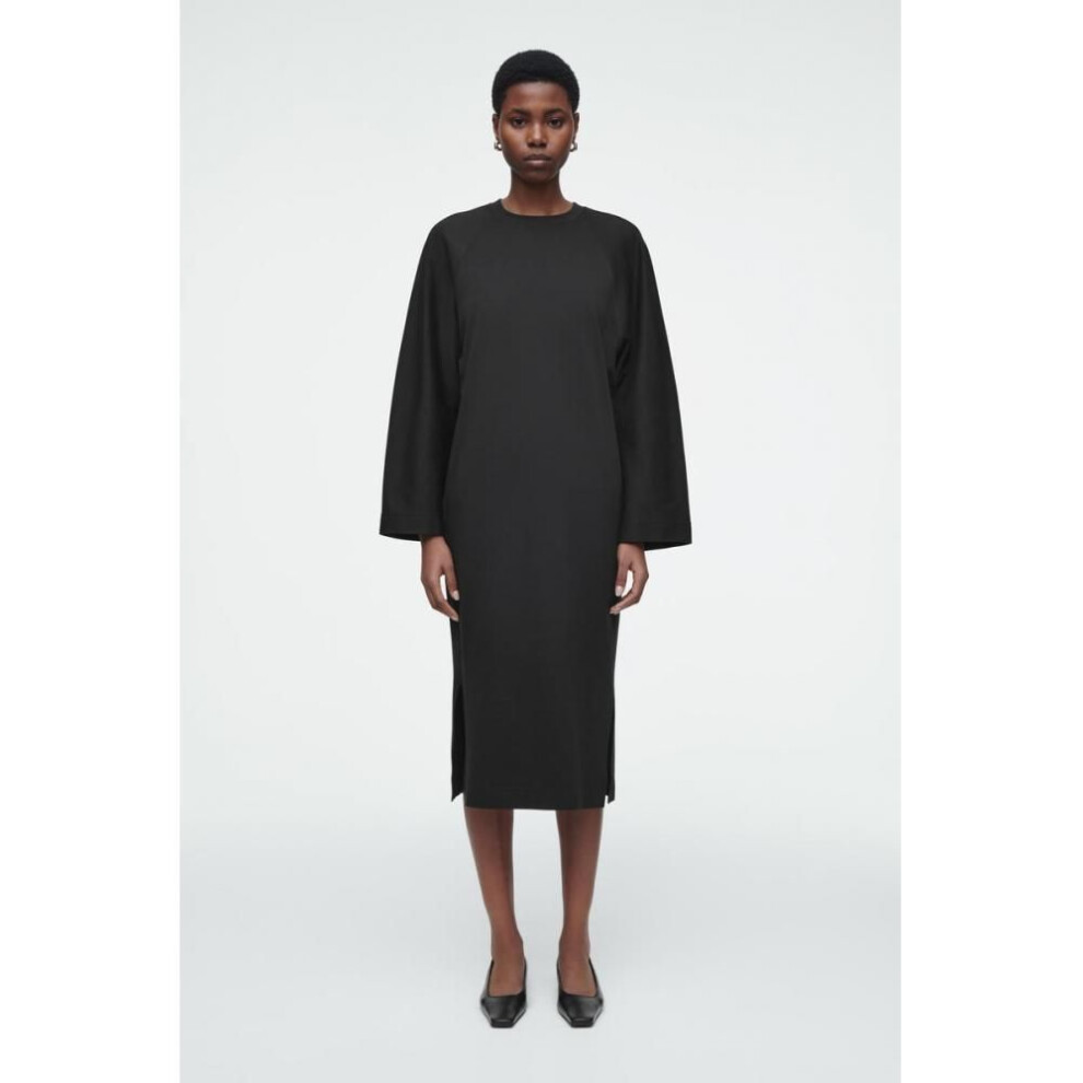 (Black/XS) Cos Japan Jersey Midi Column Dress