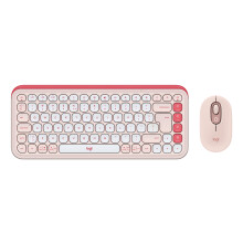 Toetsenbord en Muis - Logitech - Pop Icon Combo - Roze - Draadloos - 4000DPI - 4 knoppen