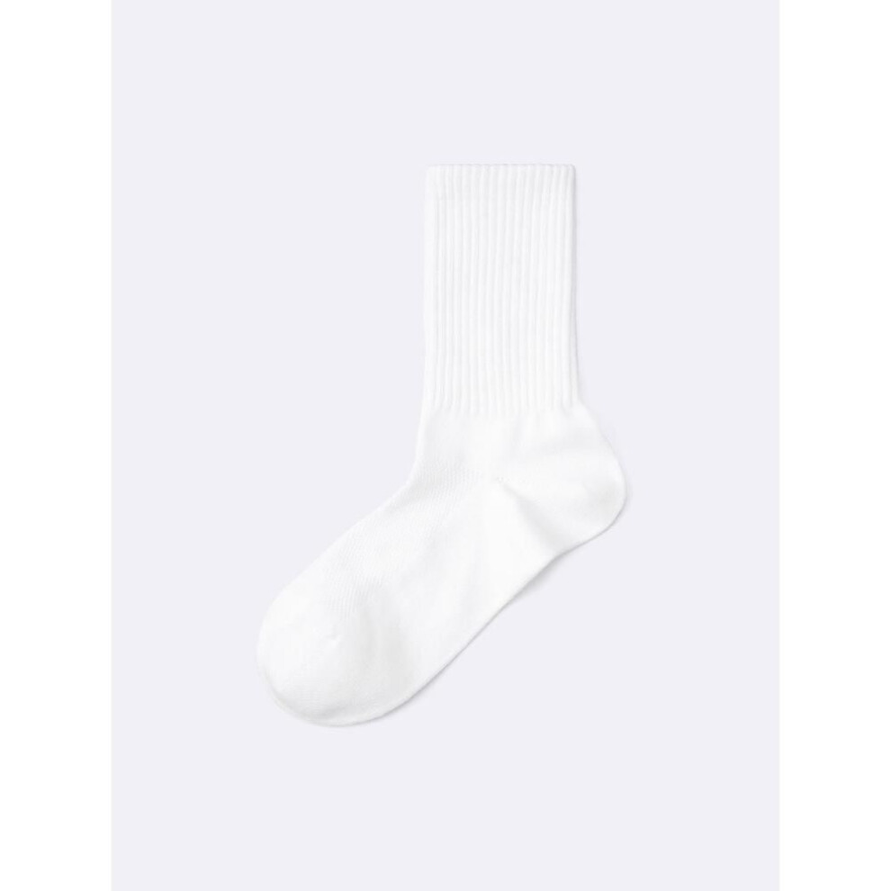 (01 OFF WHITE/2729cm) Gu By Uniqlo Style Dry High Ankle Socks