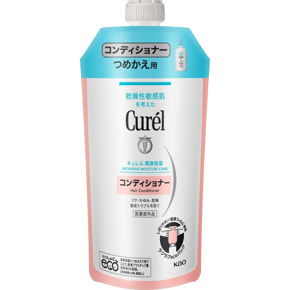 KAO Curel Conditioner Refill 340ml (Quasi drug) Body Care Curel After shampooing, apply an appropriate amount directly to hair and rinse well. Body Ca