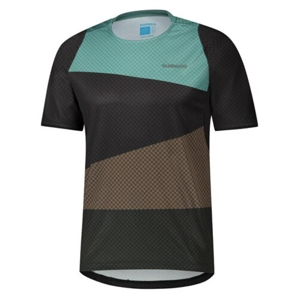 Shimano R205jsmswe12ml1204 [fujimi Short Sleeve Jersey Black Green  S ]