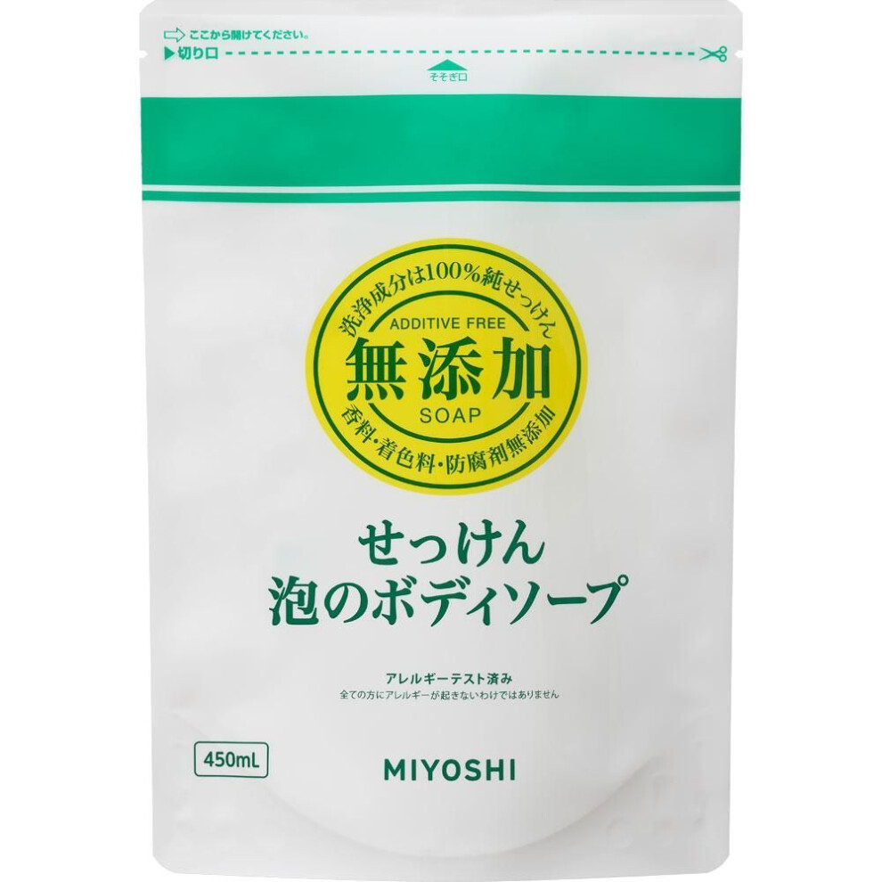 Miyoshi Mutenka Soap : Body Soap in Foam Refill 450ml Foam type