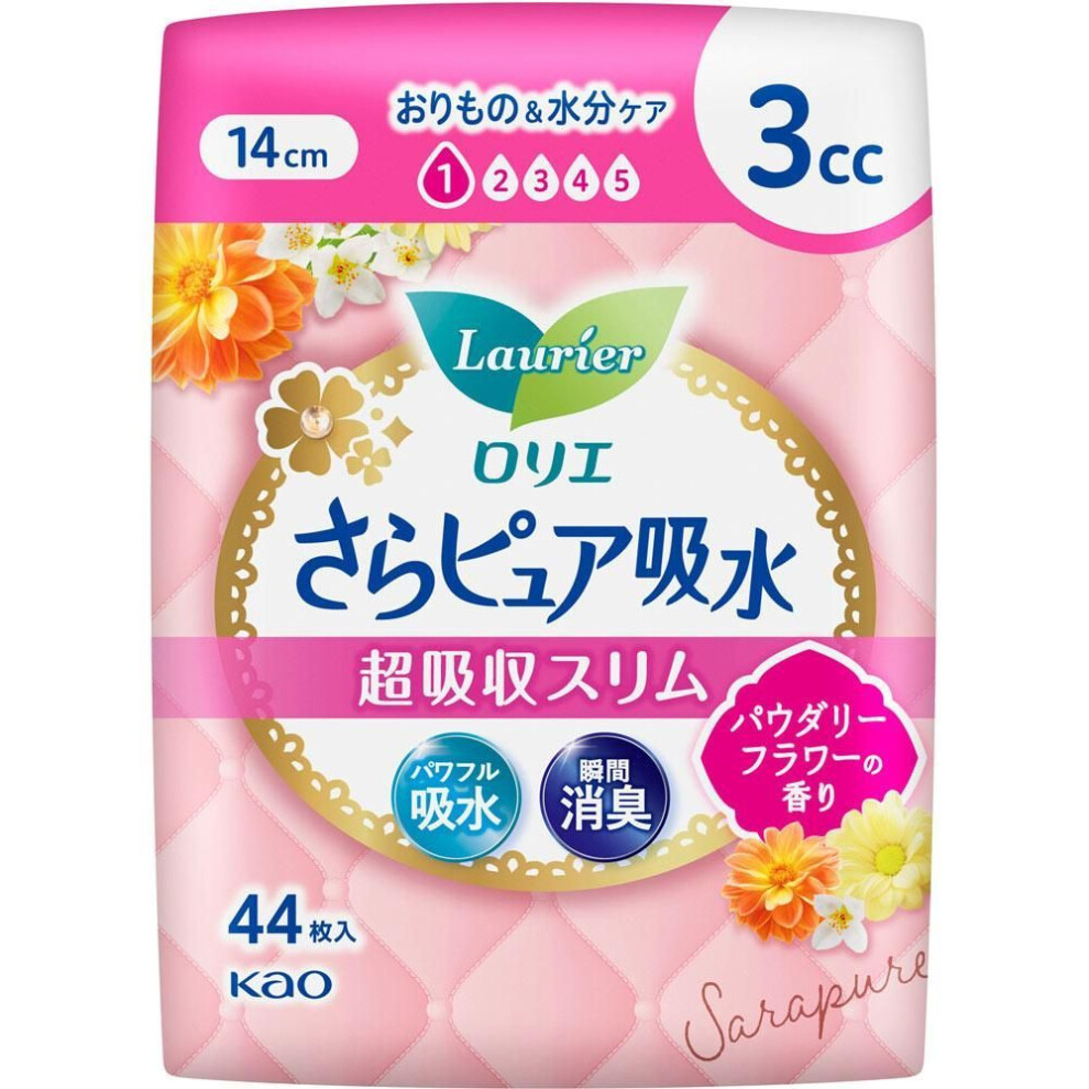 Kao Laurier Sara Pure Absorbent Super Absorbent Slim 3cc Powdery Flower Scented 44sheets Light Incontinence Please Replace It As Needed. Sara Pure