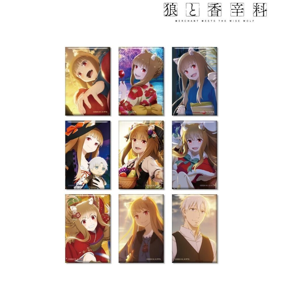 Spice And Wolf Tv Anime Spice And Wolf Merchant Meets The Wise Wolf   Trading Square Can Badge  1box  9pcs