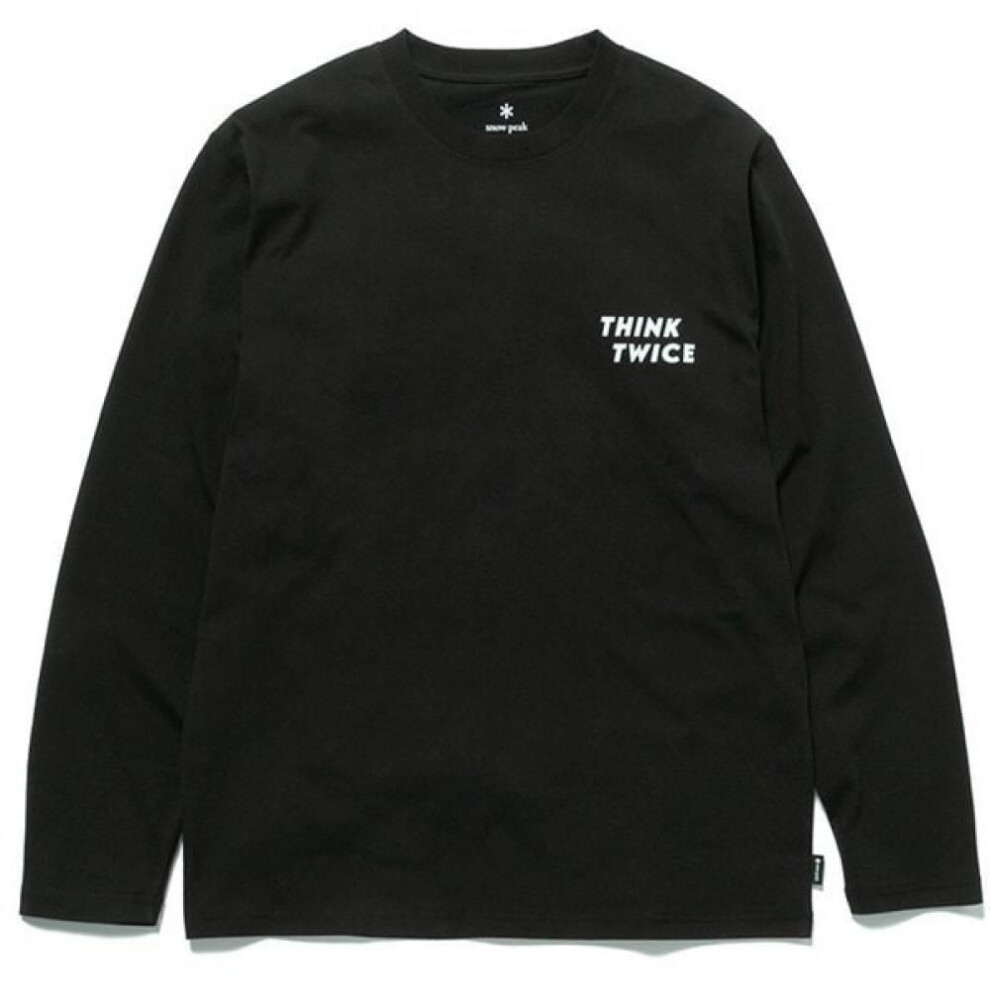 Snow Peak Think Twice Long Sleeve T shirT Think Twice Long Sleeve T shirT Ts 24au10603bk Black Medium [ouTdoor cuT Sew Mens]
