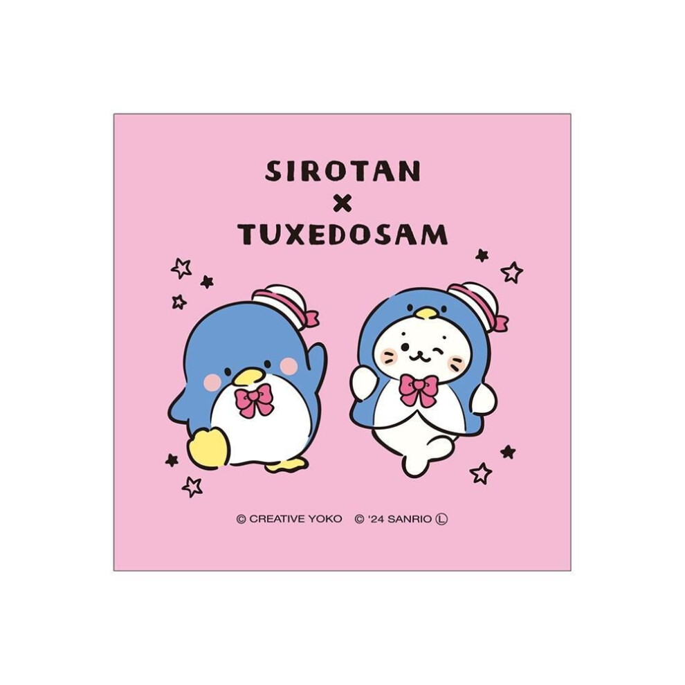 Sanrio Sirotan X Hapidanbui  Hand Towel  Sirotan X Tuxedo Sam