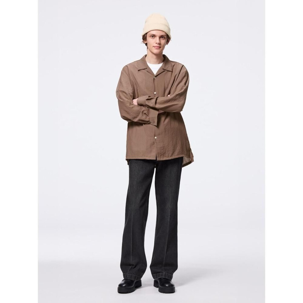 (08 DARK GRAY/S) Gu By Uniqlo Flare Jeans+ec  Length 81.5 To 85.5 Cm