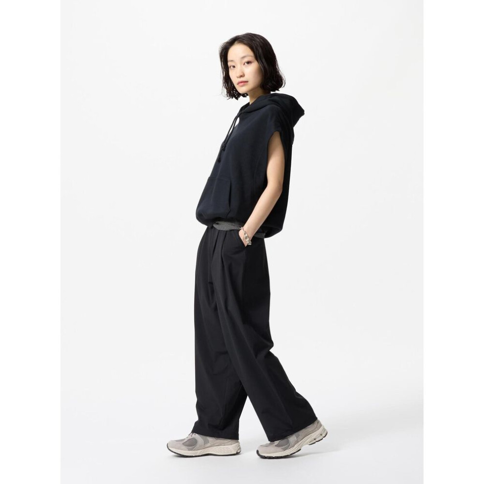 (09 BLACK/XXL) Uniqlo Japan Ultra Stretch Active Wide Pants Short Length