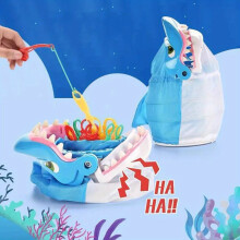 (Hand Bite Shark Game) Shark Bite Game Set - Colorful Ocean Creatures Fishing Adventure Interactive Family Fun, Blue Plastic Shark Mouth Toy