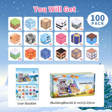 (100pcs) [100pcs Magnetic Building Blocks] 100pcs Magnetic Building Blocks Set - Creative Cubic Architectural Toys, Mixed Color ABS Resin