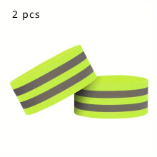 (Green, 2pcs) 2pcs High Visibility Reflective Arm Bands - Durable Safety Wristbands with Comfortable Buckle Closure