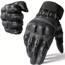 (Black, L) [Windproof Gloves] Windproof Men's Full Finger Gloves | Adjustable & Perfect for Outdoor Activities and More!