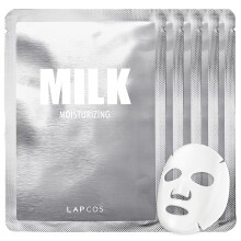 LAPCOS Milk Sheet Mask Feuchtigkeitsspendende Gesichtsmaske f   r den t   glichen Gebrauch zur Regeneration und Wiederherstellung trockener Haut, 5er