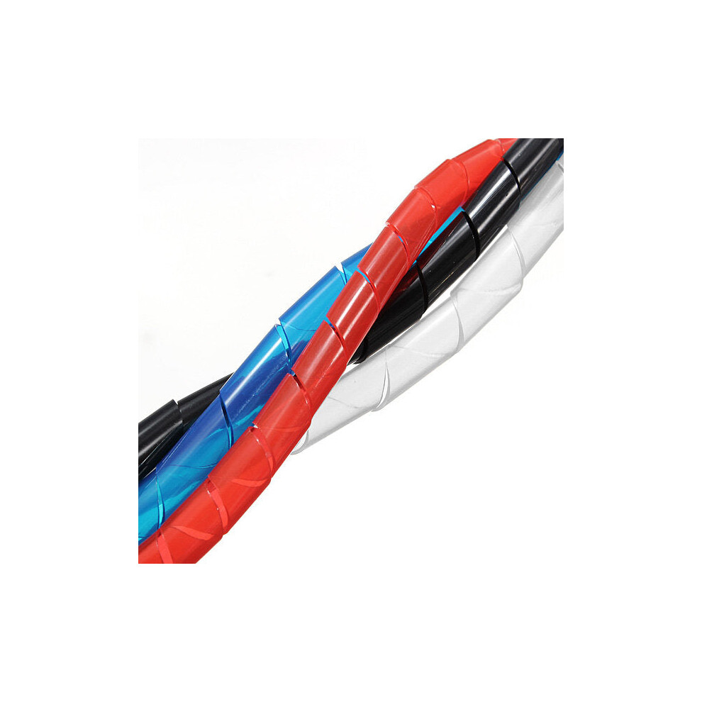 (Blue) 10M Spiral Wire Wrap Tube Manage Cord for PC Home Cable 4-50MM