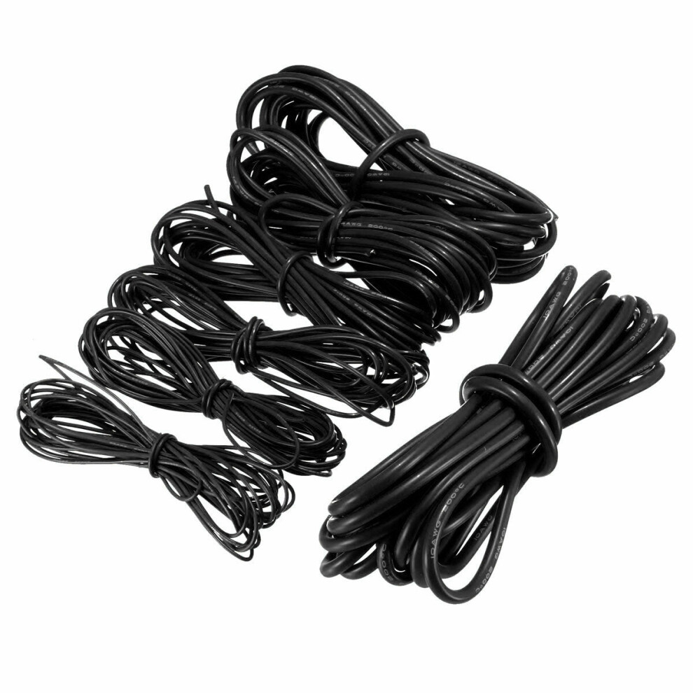 (18AWG) 5 Meter Black Silicone Wire Cable 10/12/14/16/18/20/22AWG Flexible Cable