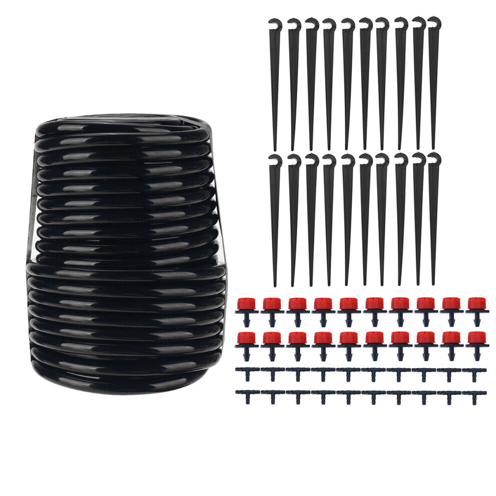 (15M) 15/25M Adjustable Water Flow Irrigation Drippers Nozzle Barb Connector Kits Set Garden