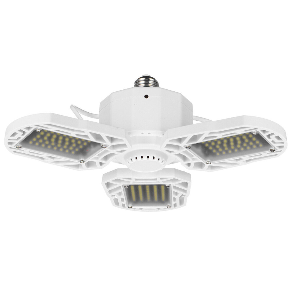 (White) E27 60W LED Garage Lights Deformable Garage Ceiling Light Fixtures Lamp