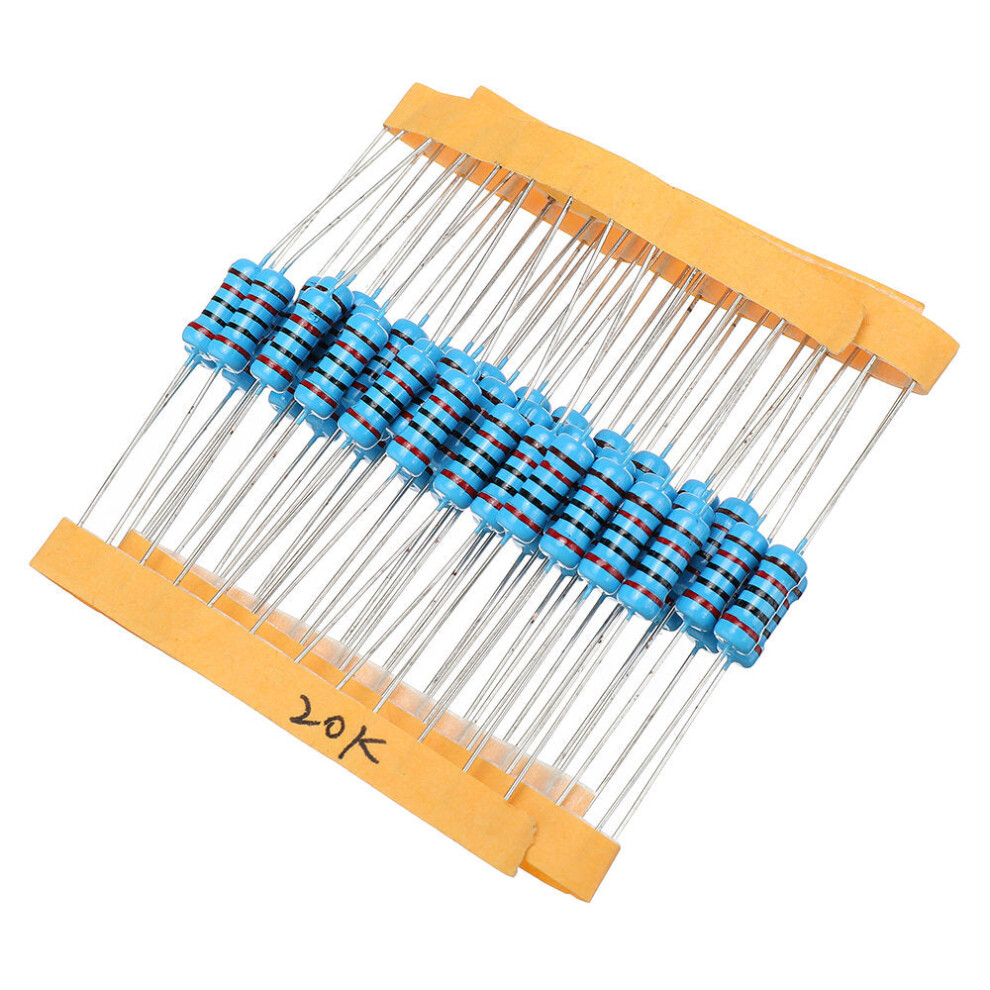 50Pcs 1W 20Kr Metal Film Resistor 1% 20K Ohm Resistance 8727971246528