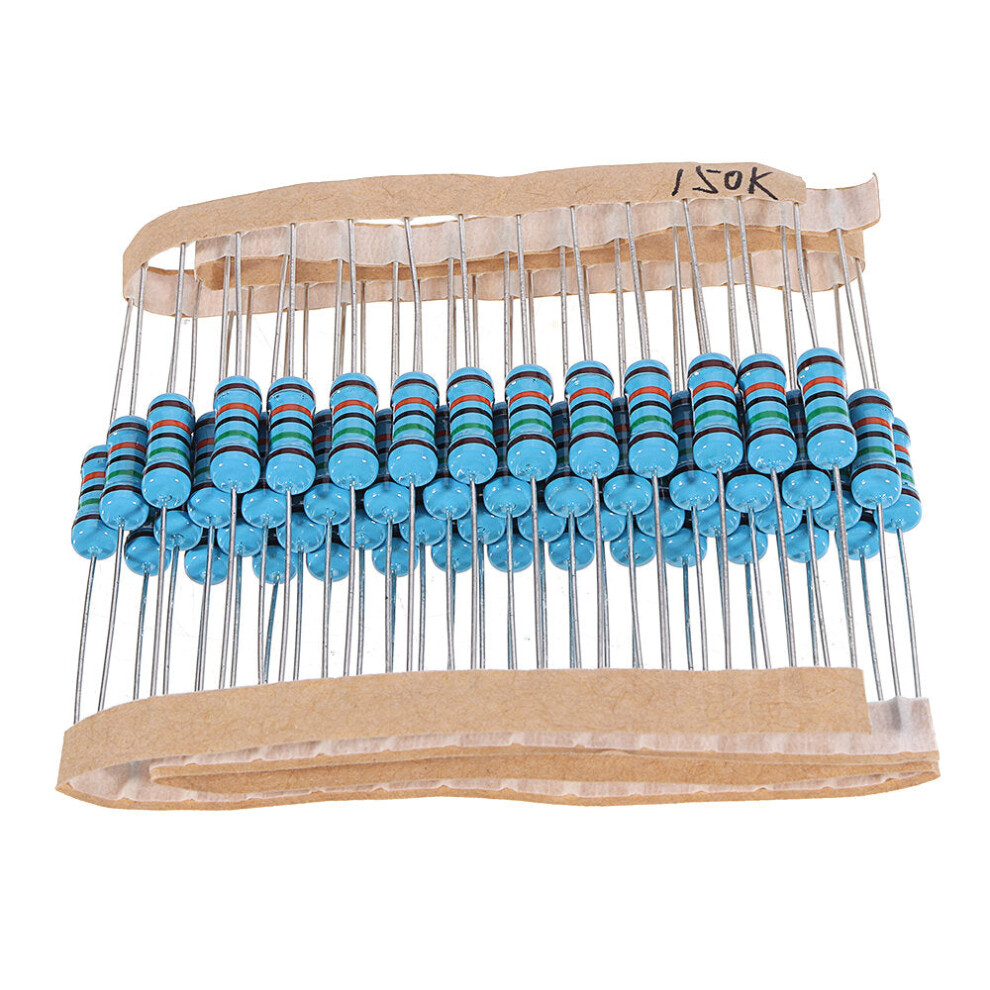 50Pcs 1W 150Kr Metal Film Resistor 1% 150K Ohm Resistance 8727971246542