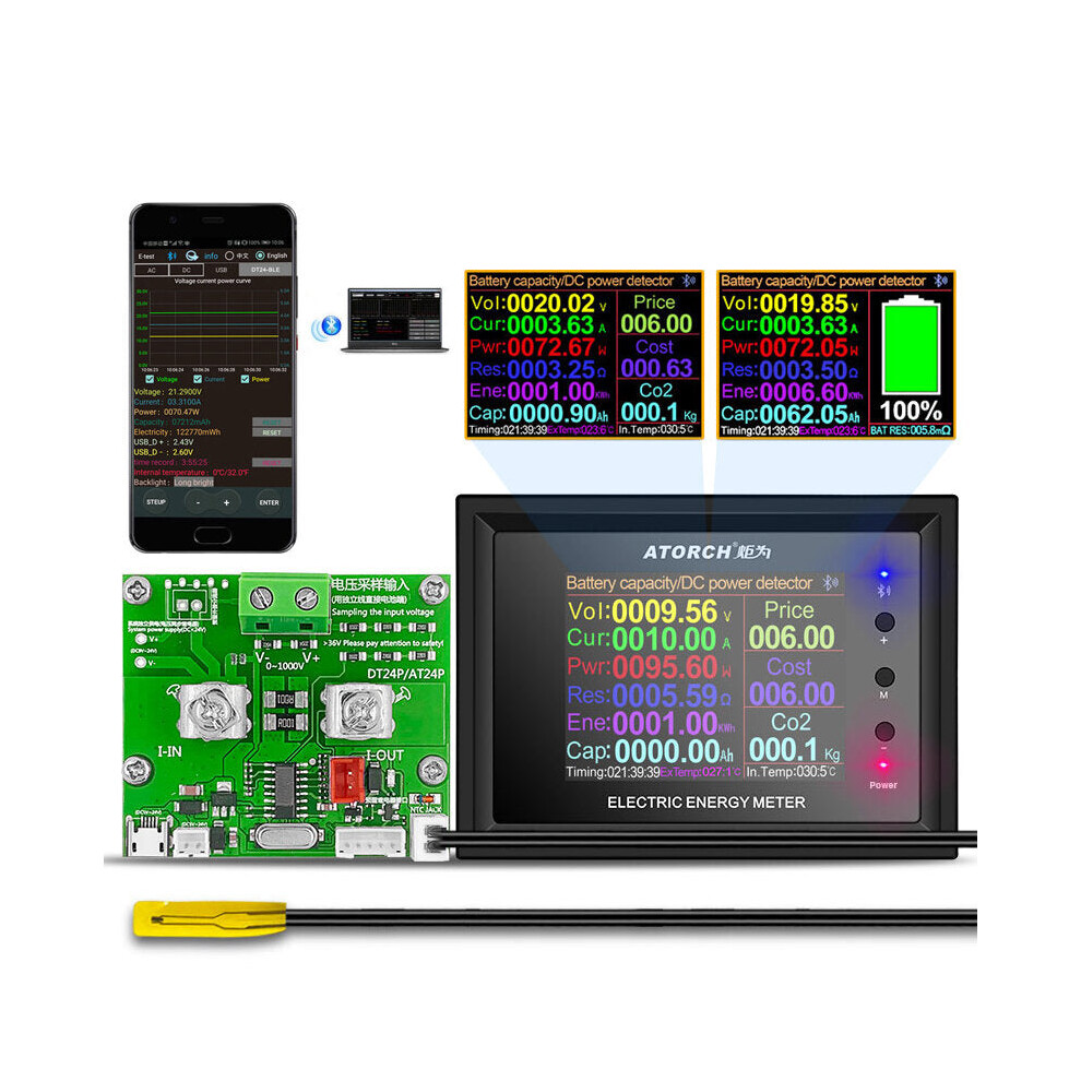 (200A) 1000V/0~1000A DT24P Digital Display DC Power Supply Voltmeter Ammeter Battery Capacity Tester Battery Fuel Gauge Meter-image-OPC-PGNMZFQ-NEW