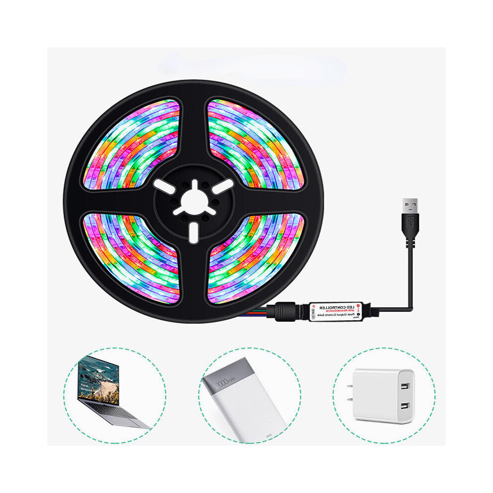 (4M) 1M/2M/3M/4M/5M RGB LED Strip Light Dimmable Non-waterproof Flexible Colorful 2835 Lamp + 24Keys Remote Control DC5V
