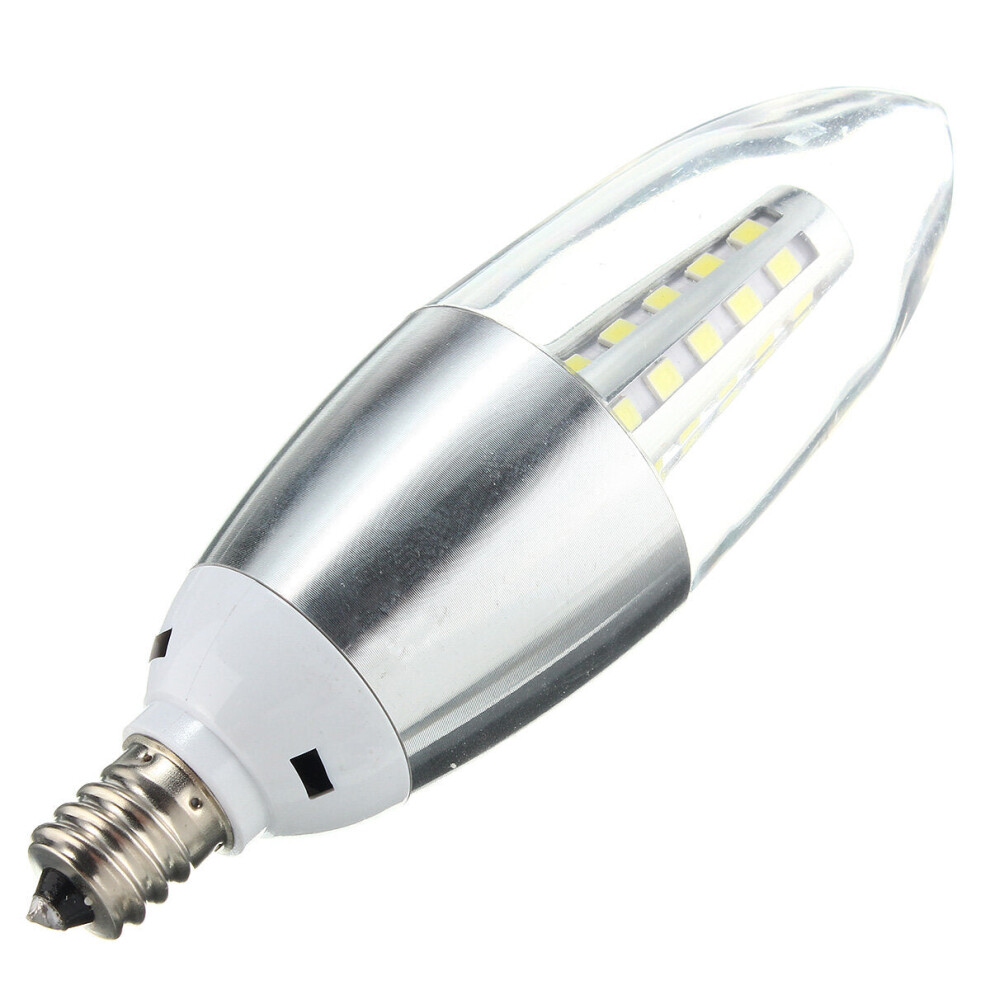 (White light, E14) LED Filament Light Bulb Warm White/White Light 550LM E12 Candelabra Base Lamp 5.5W Incandescent Replacement Golden Shell /Silver Shell